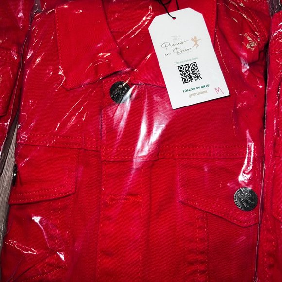 Red Denim Jacket - Picture 3 of 4